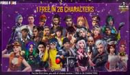 The third-anniversary event featured Free Fire characters as permanent rewards (Image via Garena)